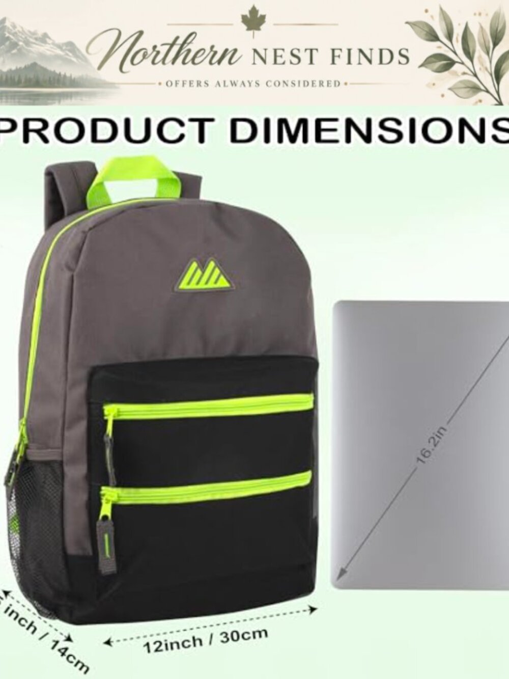 Summit Ridge Two Tone Backpack with Side Water Bottle Pockets - Picture 4 of 6
